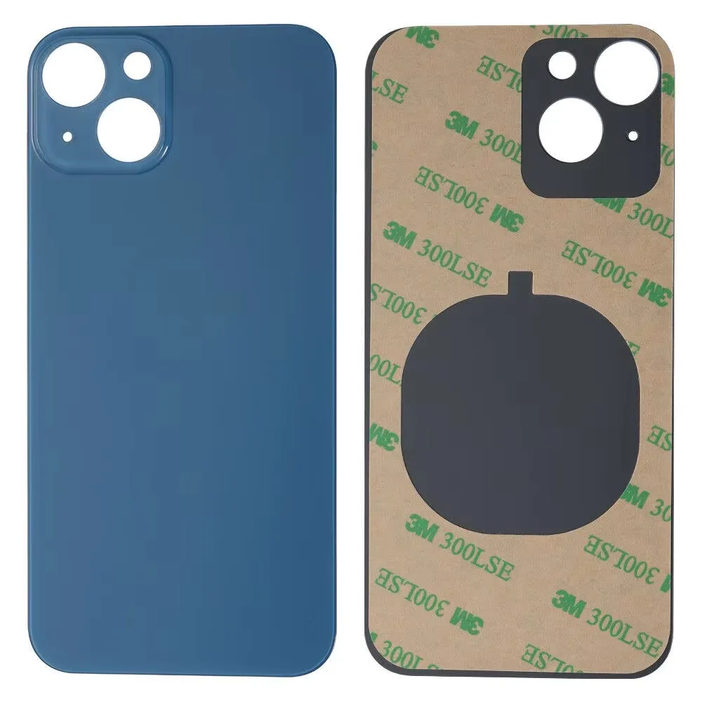 Back Glass+3M glue For IPhone 13 -13 Mini Back Cover Glass Fast Replacement  Housing Battery Cover Big Hole Rear Glass
