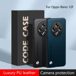 Case For Oppo Reno 12F Case Luxury Silicone Leather Phone Back Cover For Reno 12 F 5G Camera Protection Shell Shockproof Bumper