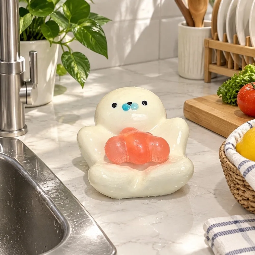 Soap Filter Rack Seal Shaped Soap Box Ceramics Creative Soap Drain Plate Self Draining Non-slip Soap Sponge Tray Keep Soap Dry