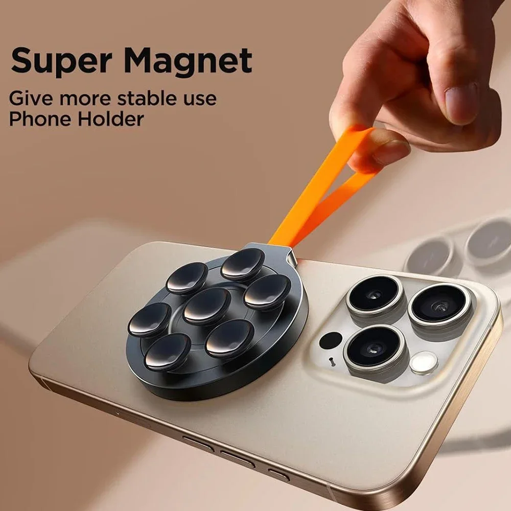 2in1 Magnetic Phone Holder Super Strong Suction Silicone Phone Case Grip Stand For MagSafe Hands-Free Mirror Shower Universal