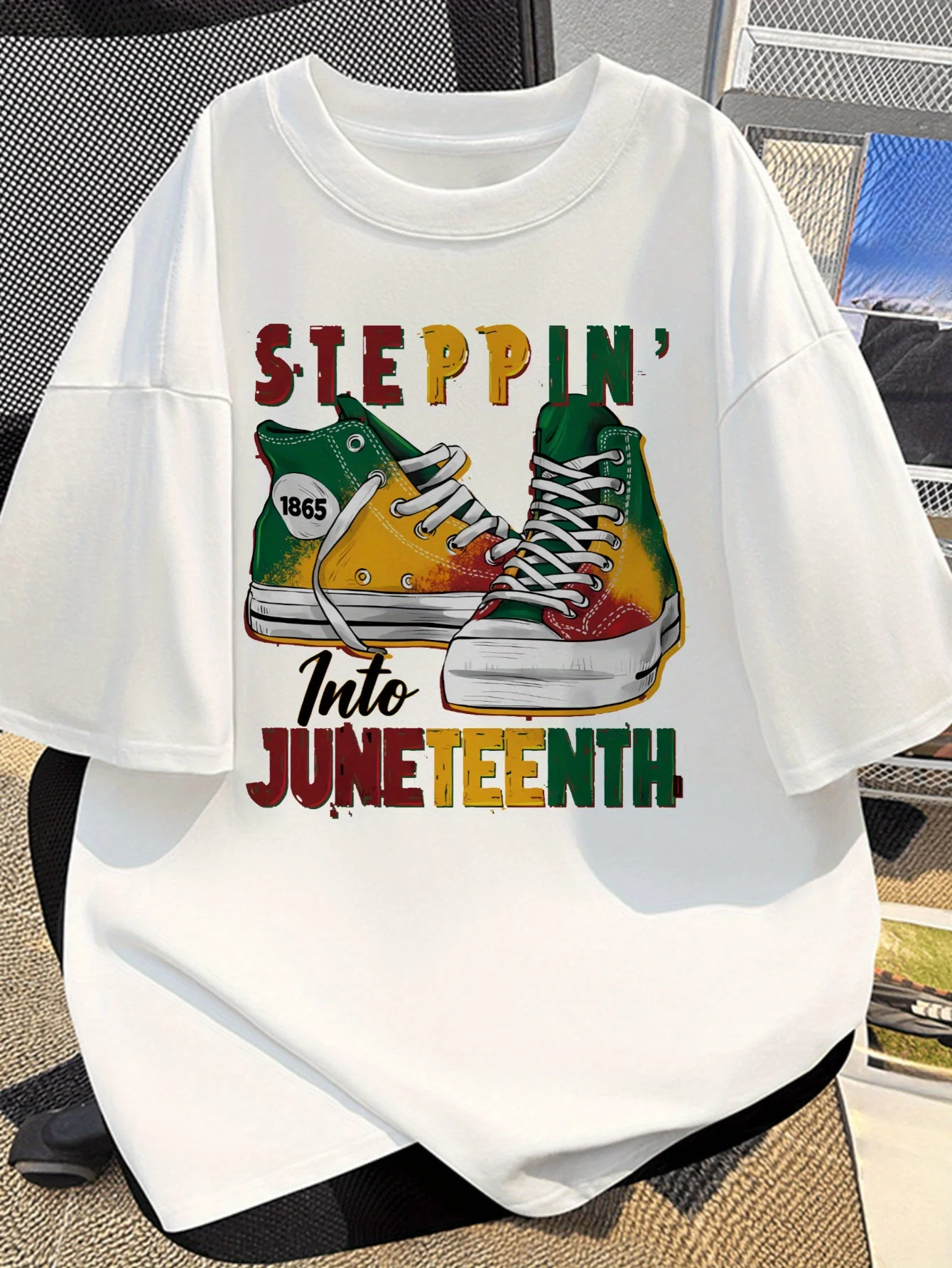 

Colorful Sneakers Graphic Printing Summer Autumn Winter Luxury Brand Pure Cotton Men's and Women's T-shirts Short Sleeves