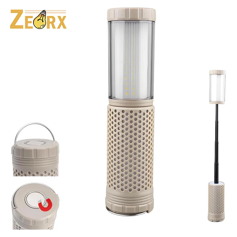 

Magnetic Rechargeable Camping Light, Retractable LED Waterproof Portable Camping Flashlights Emergency Lamp for Repair, Hiking