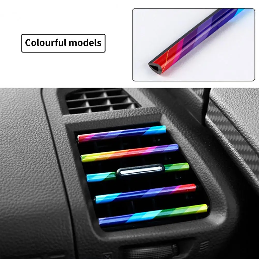 10 Pcs/Set Air Vent Strips Scratch-resistant U Shape Blendable Flexible Anti-deformed Unfading Air Vent Trims Auto Accessories