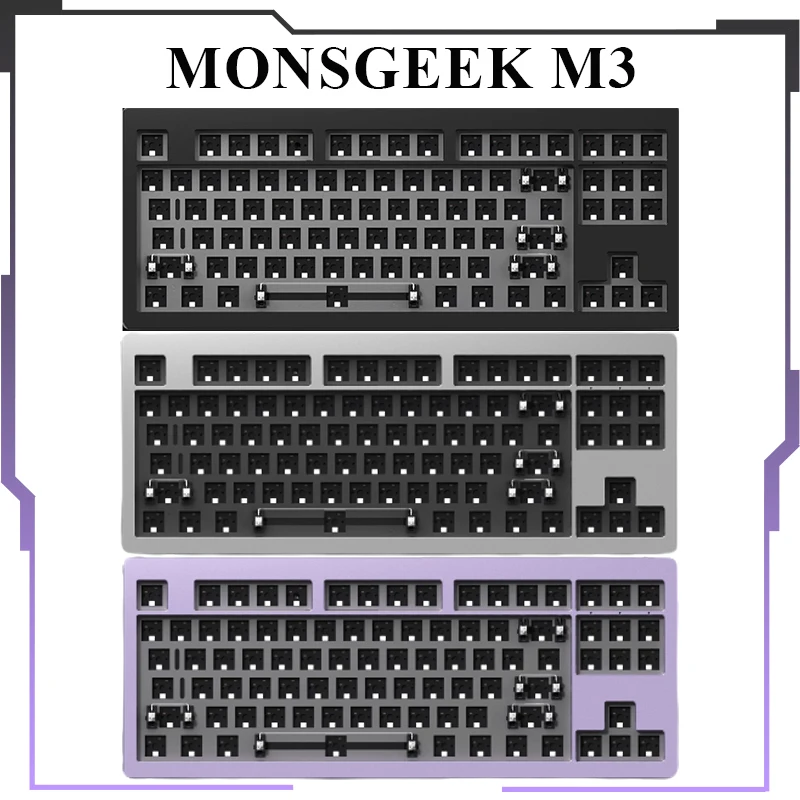 Monsgeek M3 Mechanical Keyboard Kit 87 Keys Aluminium Rgb Hot Swap Gasket Via Gaming Keyboard Diy Kit Cnc Pc Gamer Accessories