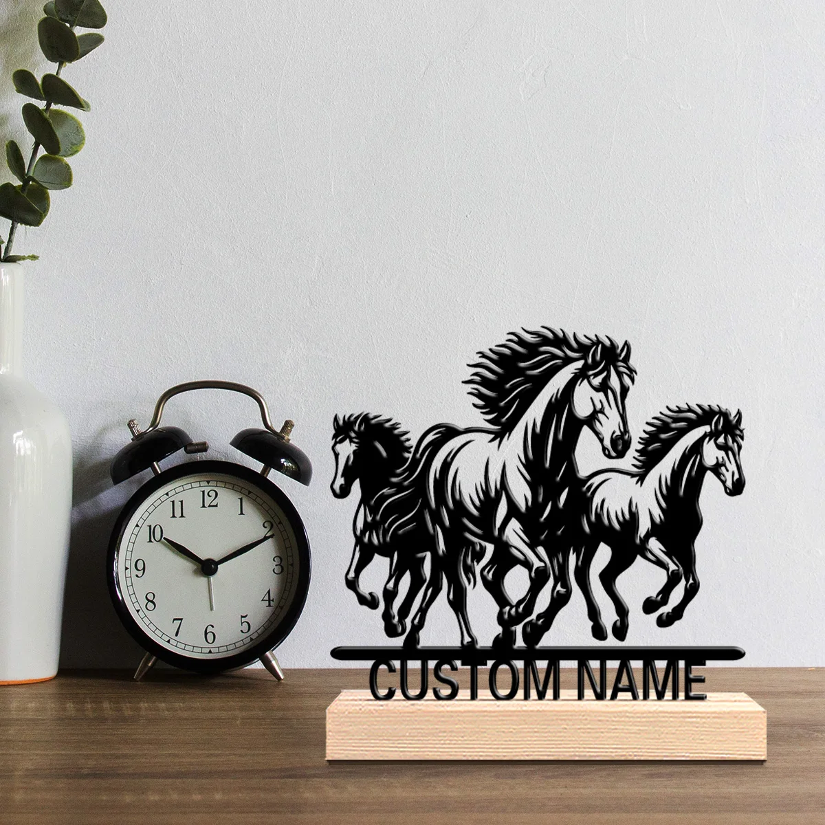 1pc Beauty Personalized Custom Women's fitness Metal Statues Wooden Accent Wall Decor for Living Room Bohemian Eclectic Home