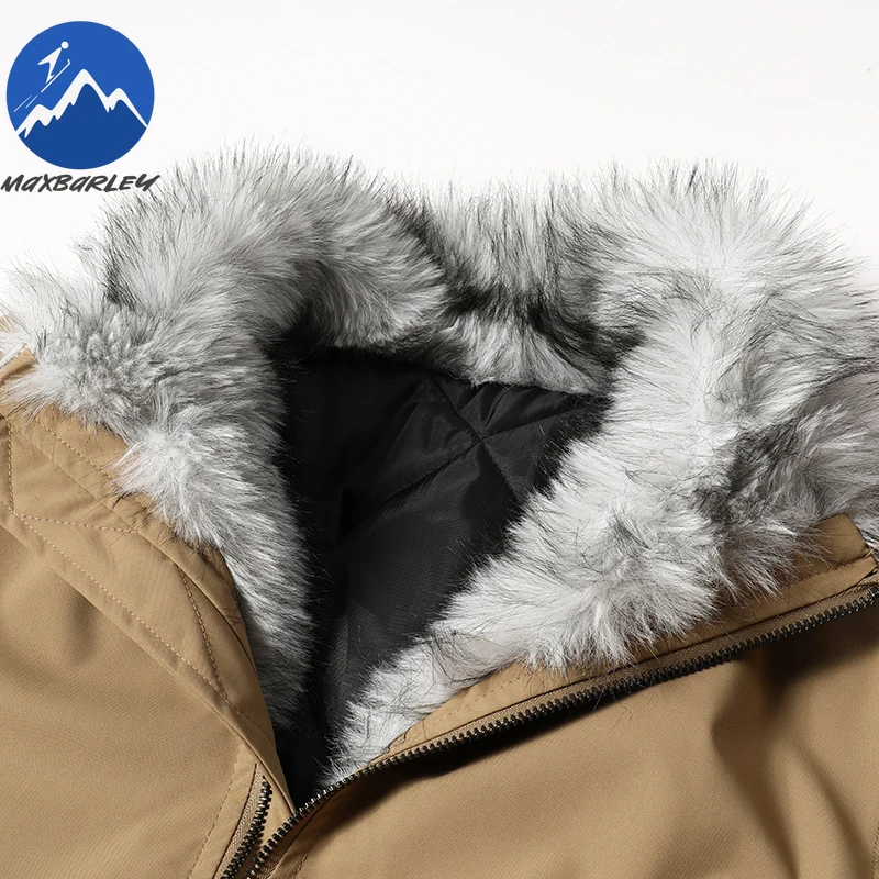 Men Padded Jacket Vintage American Lightweight Warm Parka High Quality Fur Collar Stand Collar Comfort Soft Winter Quilted Coats