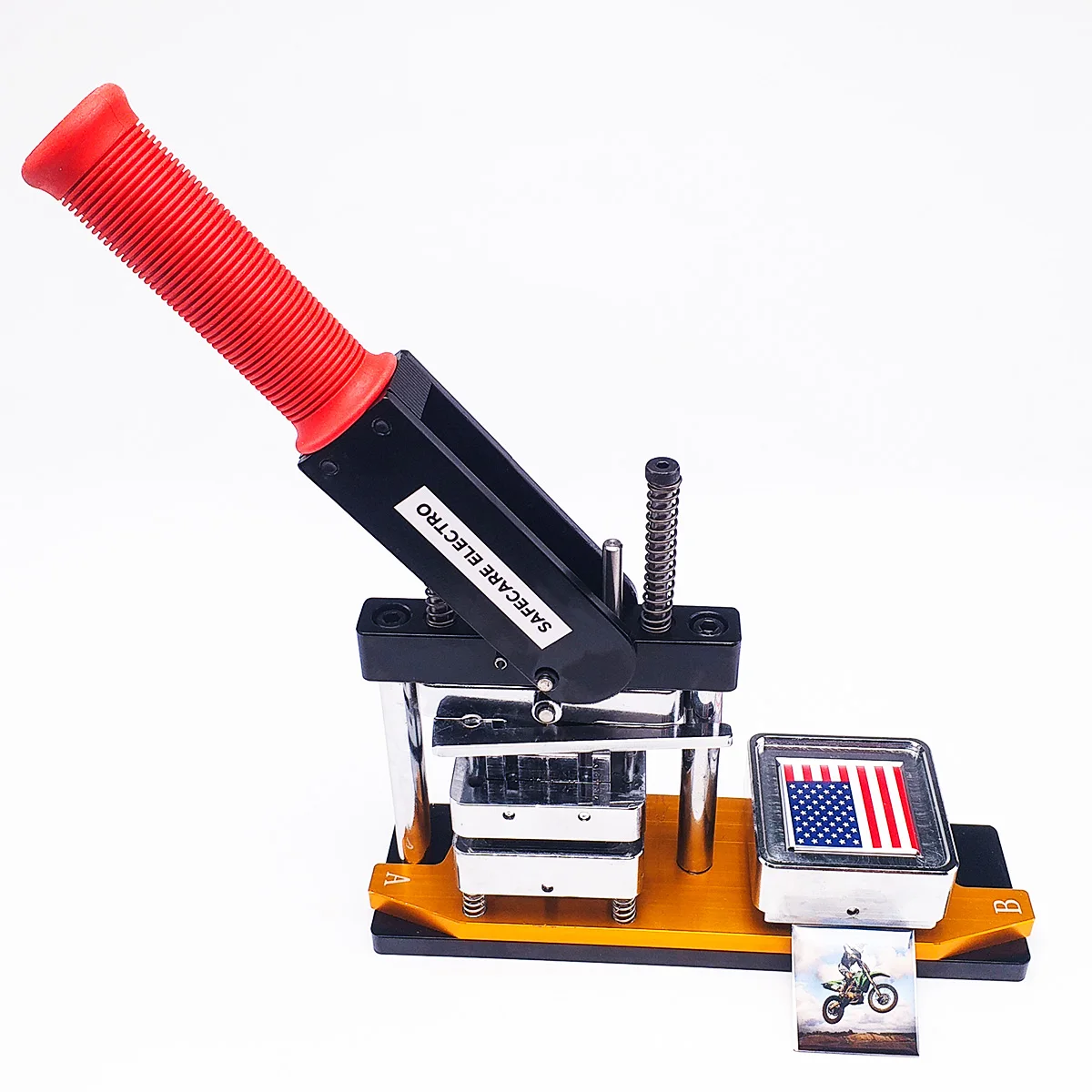 

DIY Custom 53*80mm Badge Machine with Cutter and 1000 Sets Fridge Magnet Materials