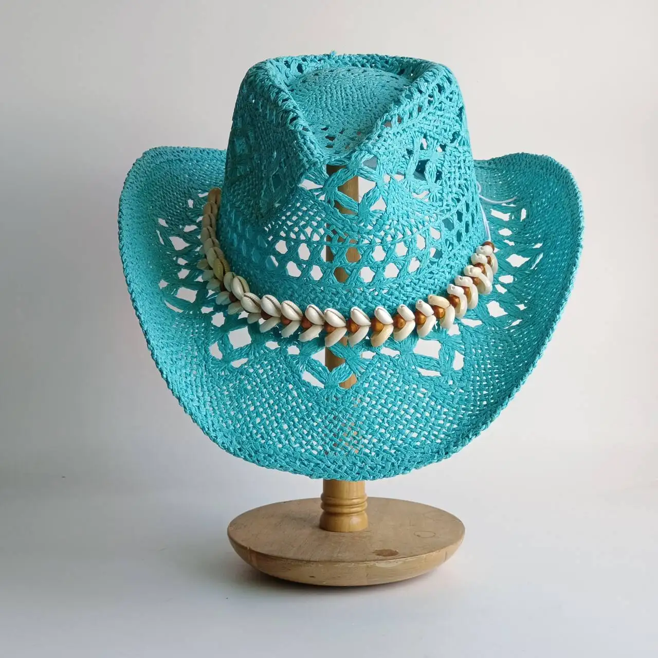 Cowboy hat hollow handmade Shell accessories cowboy straw hat unisex summer outdoor travel beach hat  cowboy hats