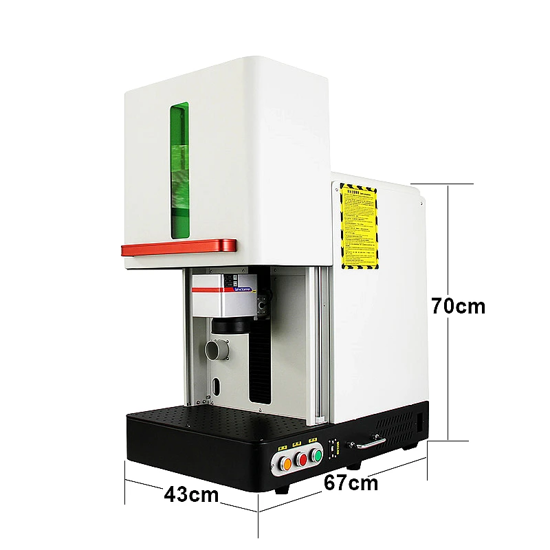 Enclosed Fiber Laser Marking Machine 20W 30W 50W 60W Raycus JPT EM7 MOPA with Rotary Axis