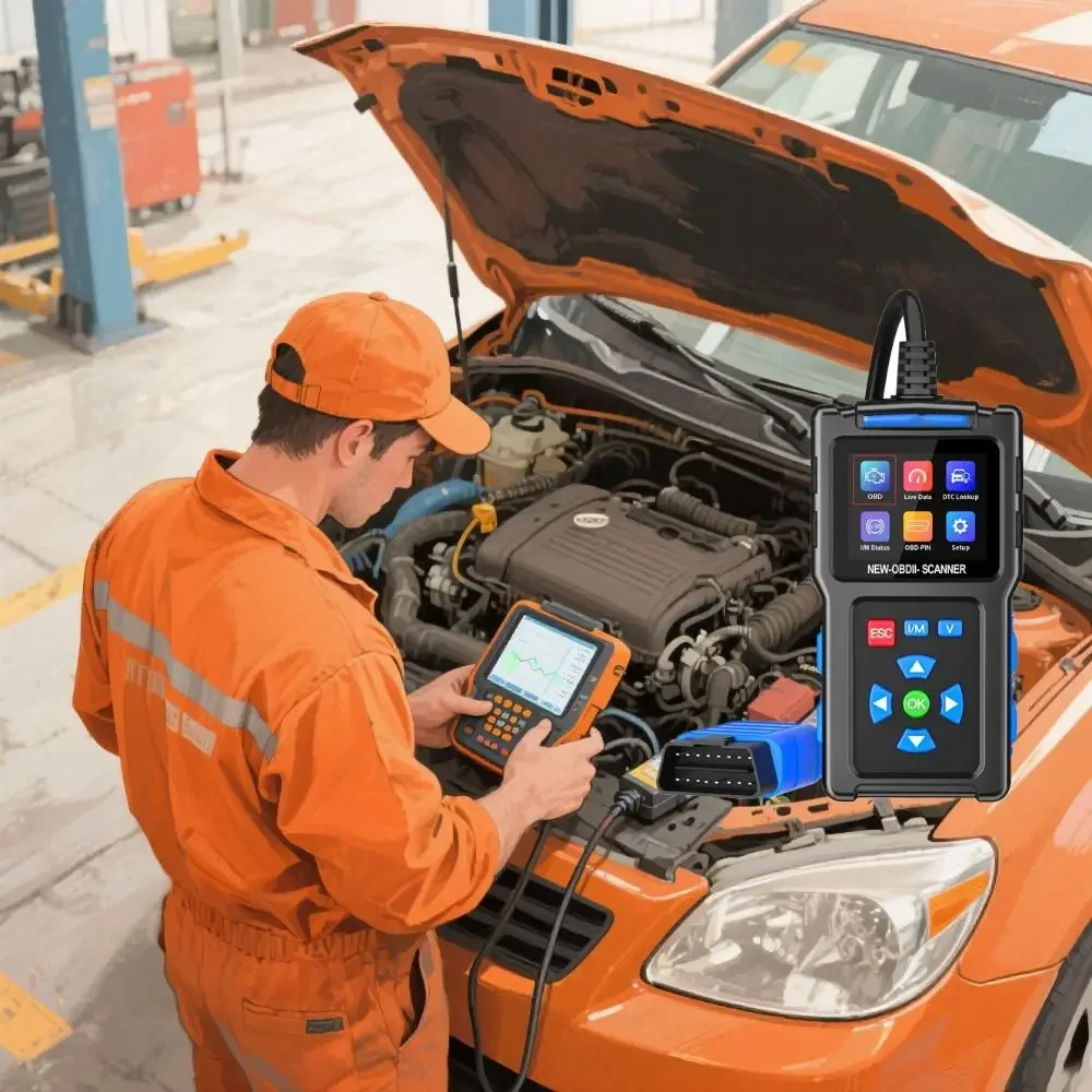 Digital Display T200 Car Fault Diagnosis Instrument Color Screen Clear Engine Light OBD2 Scanner Live Data Internal Resistance