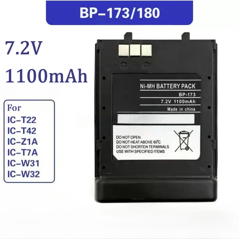 New BP-180 /BP-173 7.2V 1100mAh NI-MH Battery for ICOM IC-T22/T42/W31/W32 Walkie Talkie Battery