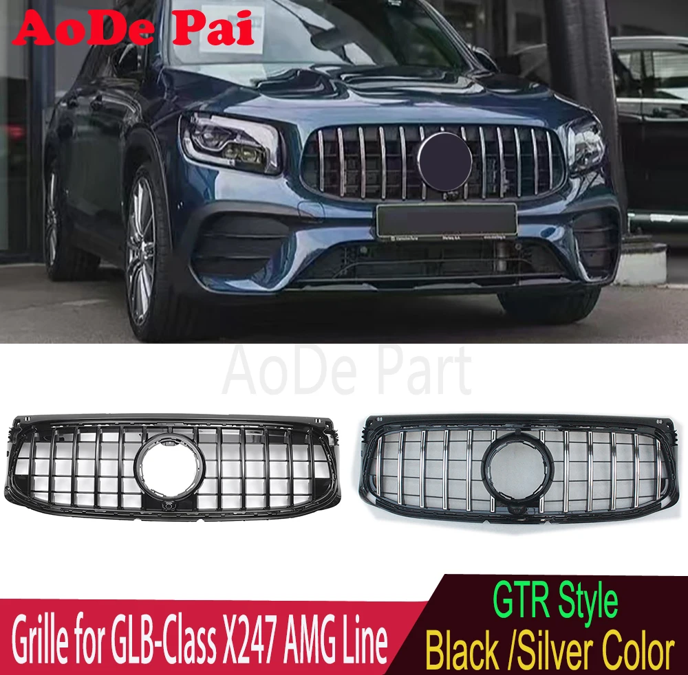 

GTR GT Panamericana Style Front Bumper Grille Grill Mesh Hood for Mercedes GLB Class X247 Sport Edition 2020-2023