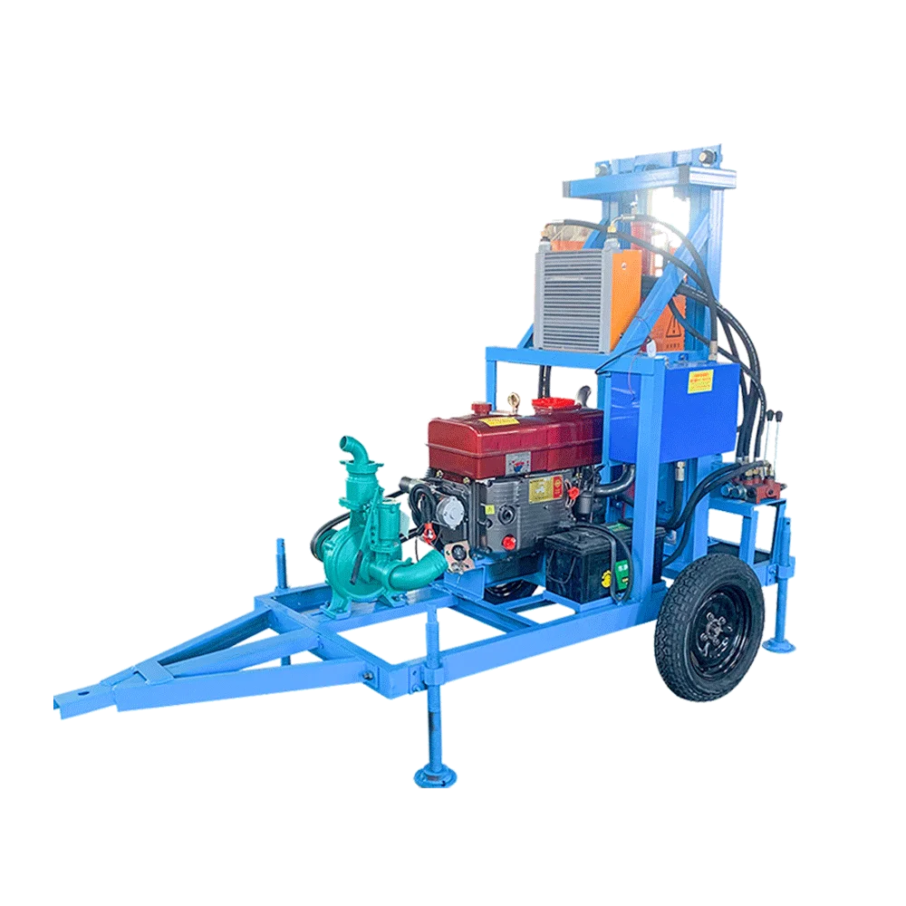 Small Portable Water Well Drilling Rig 100-200m Depth Diesel Engine Hydraulic Control Borehole Drill for Agriculture