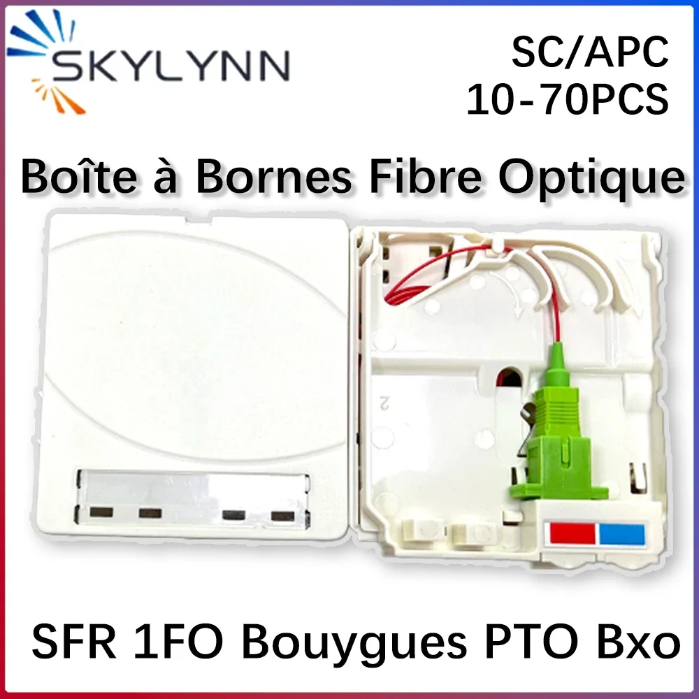 Bouygues PTO Box 1Fo Fiber Opti  Socket Full Loaded with SC/APC Pigtail and Adapter Fiber Optic Cable Box OEM France