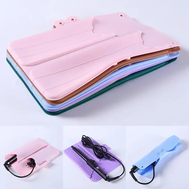 Fer à friser tapis en Silicone fer à friser sac de rangement fer à friser lisseur de cheveux pochette de fer plat sac d'outils de coiffure outil de cheveux Portable