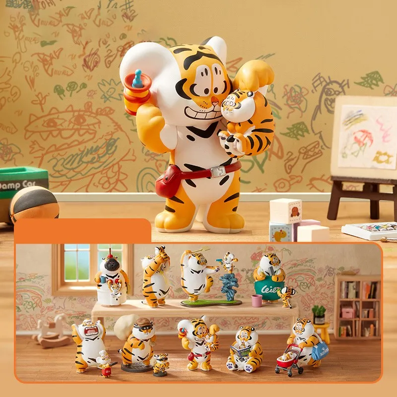 

Panghu Loving Father Faithful Son V2 Series Blind Box Fat Tiger Mystery Box Surprise Bag Doll Decor Ornament Birthday Gift Toys