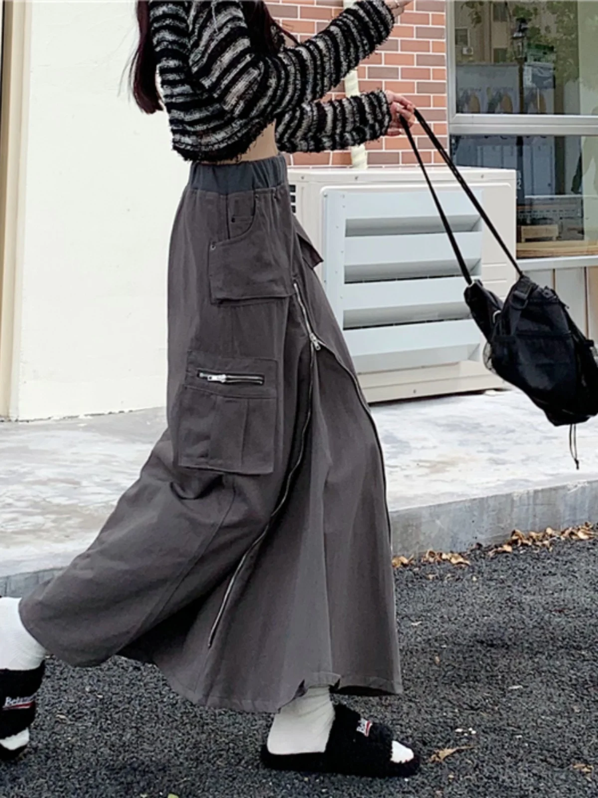 

High Waist A-Line Midi Skirt with Zipper for plus Size Women Stylish Workwear Design Summer New Retro Slimming Skirt