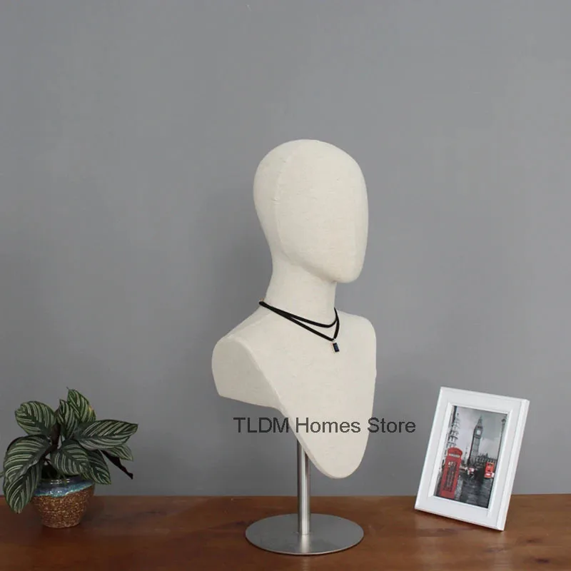 Wig Head Mannequins for Clothing Store Cosplay Mannequin Head Elegant Hat Necklace Scarf Window Display Mannequins Display Rack