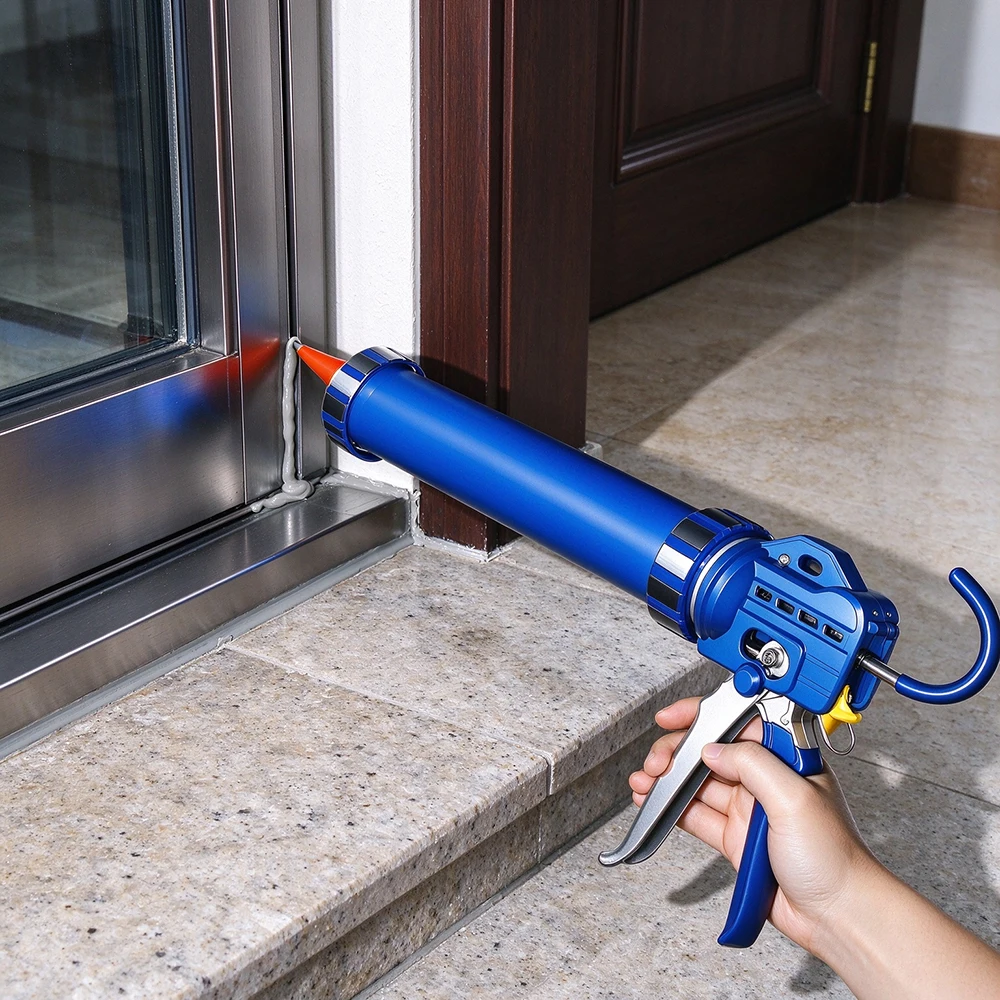 Manual Caulking Gun Auto Stop Glass Glue Gun Universal Sealant Gun For Door Window Seam Filling Home Construction Hand Tool