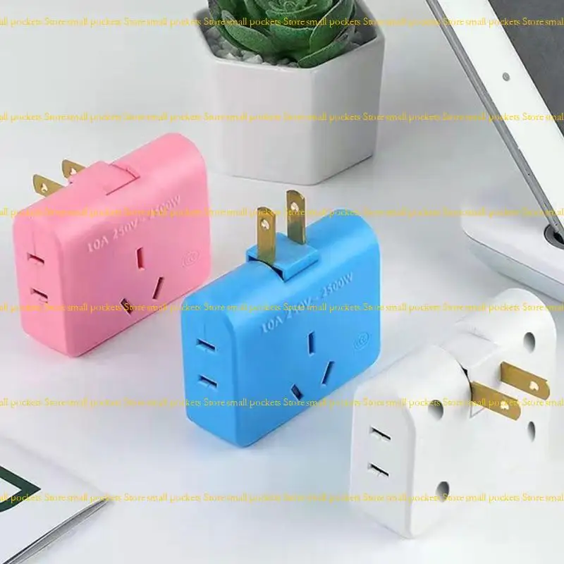 R1WD Multiple Device Power Adapter 2Pin to 3 Prong/2 Prong Conversion Plug Socket Portable Converter for Workstations Trip