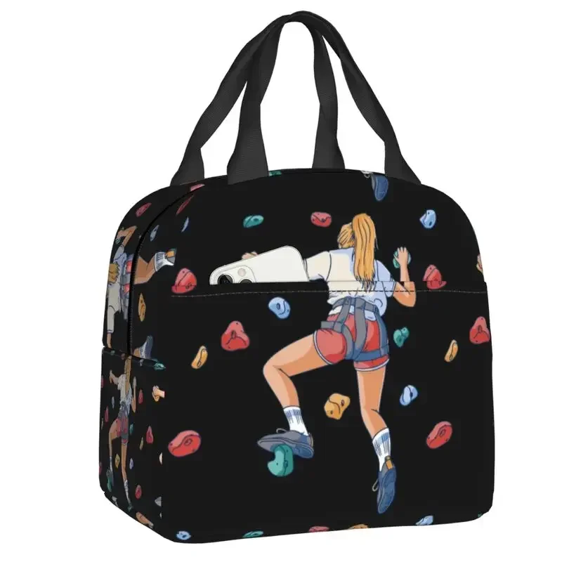 Bouldering Rock Climbing Insulated Lunch Tote Bag for Women Climber Thermal Cooler   School Picnic Food Container