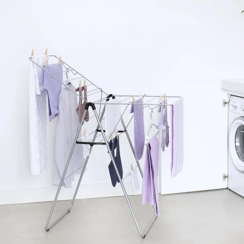 

Folding drying rack household indoor floor stainless steel hanger balcony cooling hanger