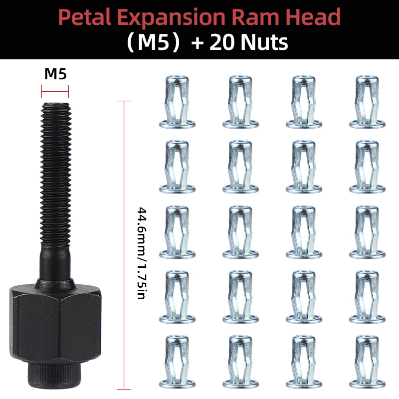 HIFESON-برشام رئيس جاك المكسرات مجموعة ، سبائك التوسع المشبك ، البتلة برشام عدة أقفال ، دليل المبرشم ، ريفنوت للجوز ، M4 ، M5 ، M6 ، M8 ، 20 قطعة