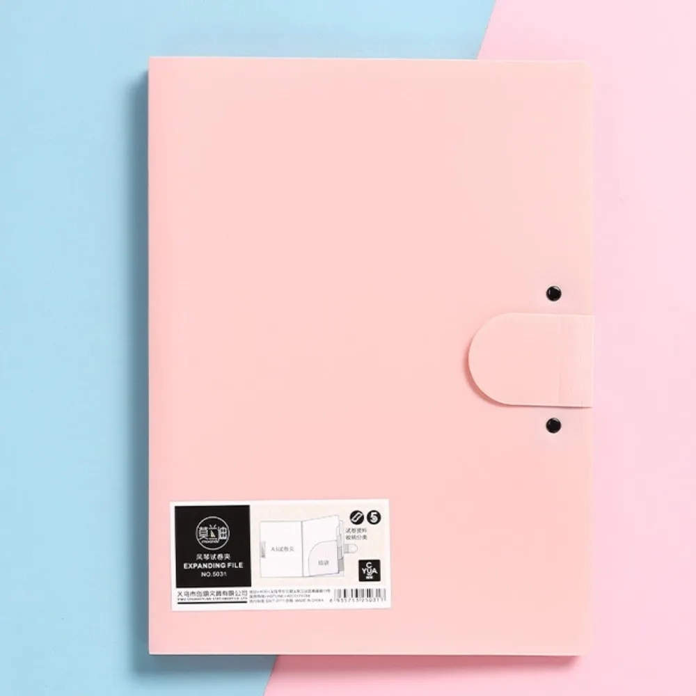 Stationery 8 Pockets Expanding File Folder A4 Multi-layer File Organizer with Clipboard Portable Document Storage Bag Office