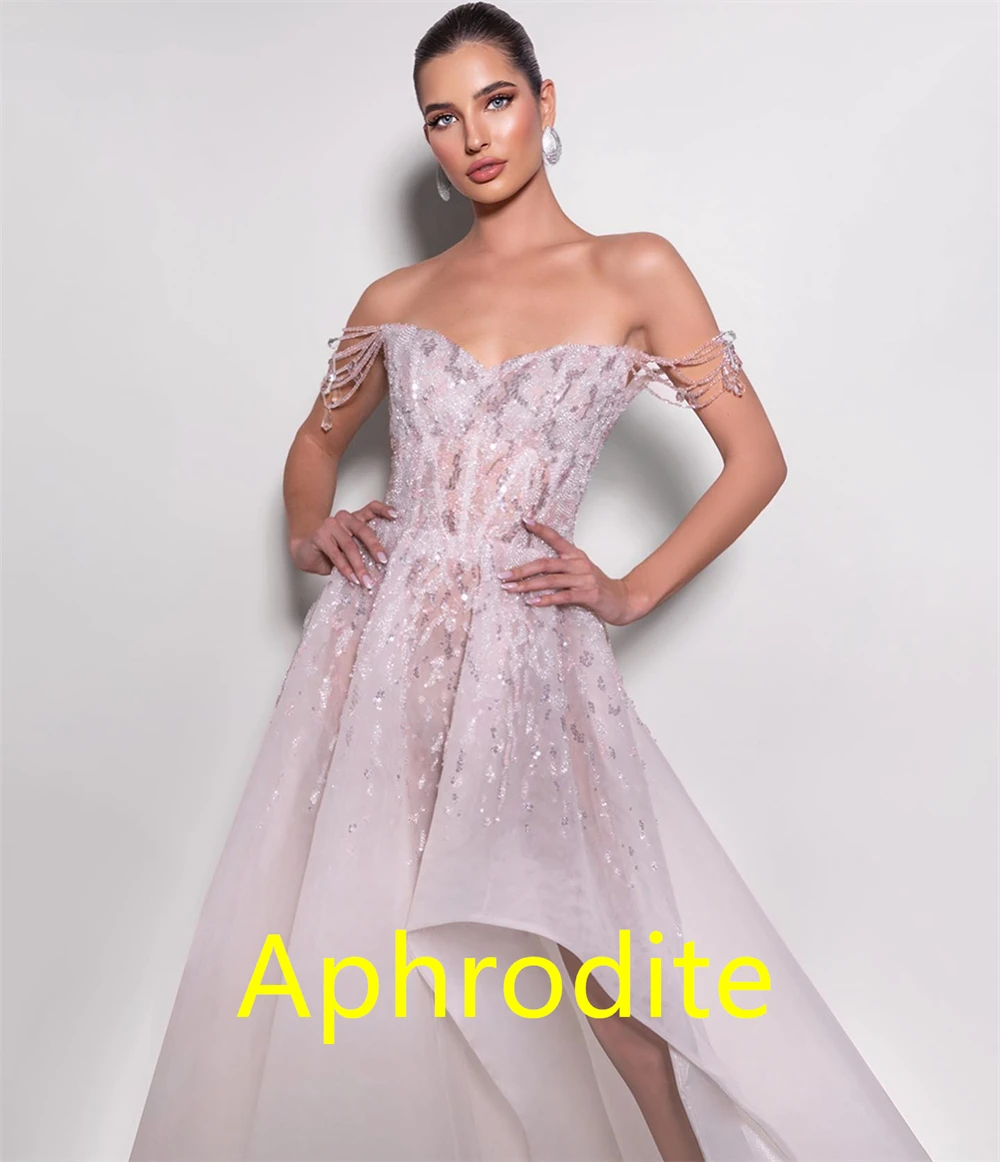 ชุดราตรีผ้าออร์แกนซ่าแบบคลาสสิกสั่งตัดพิเศษ ดีไซน์เปิดไหล่สุดหรู ชุดงานเลี้ยงคืนสู่เหย้า แฟชั่นซิปหลัง ชุดราตรี