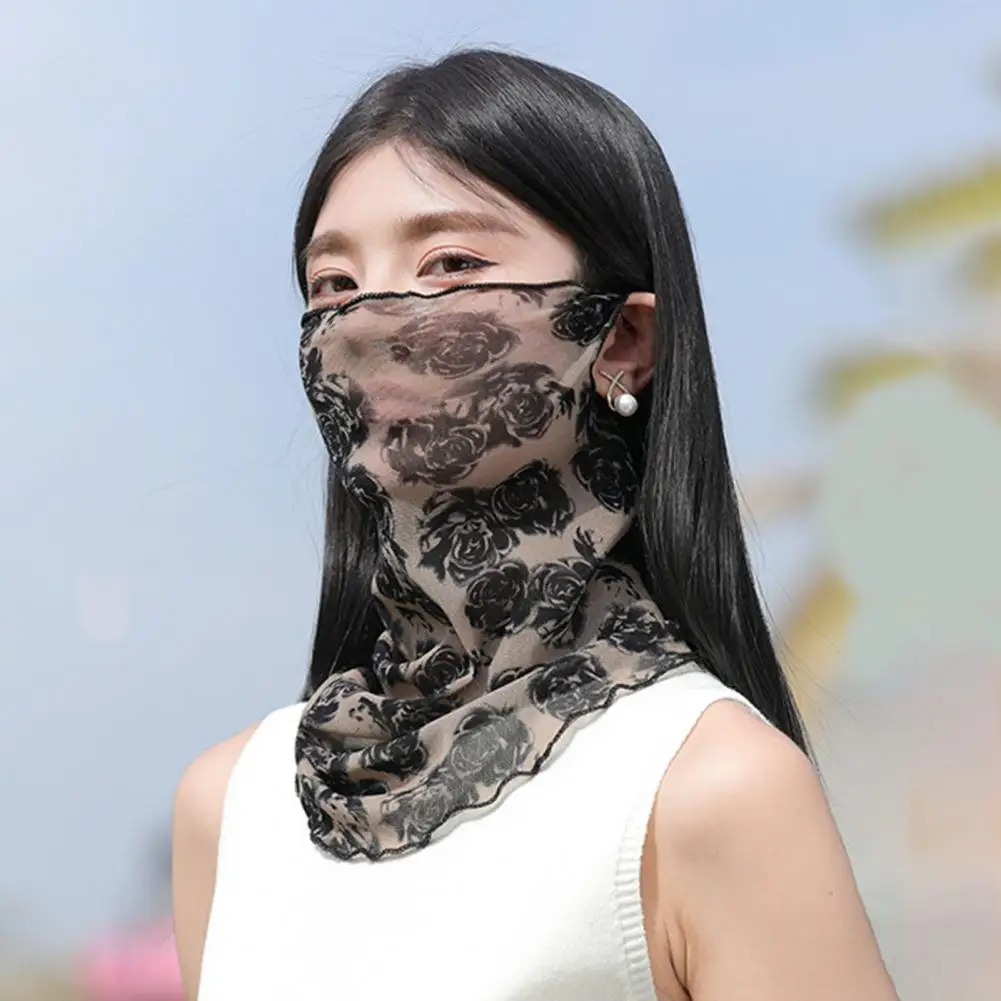 Comfortable Skin Scarf Printed Summer Neck Scarf for Cycling Use Breathable Sun Face Mask Headband for Outdoor Sports