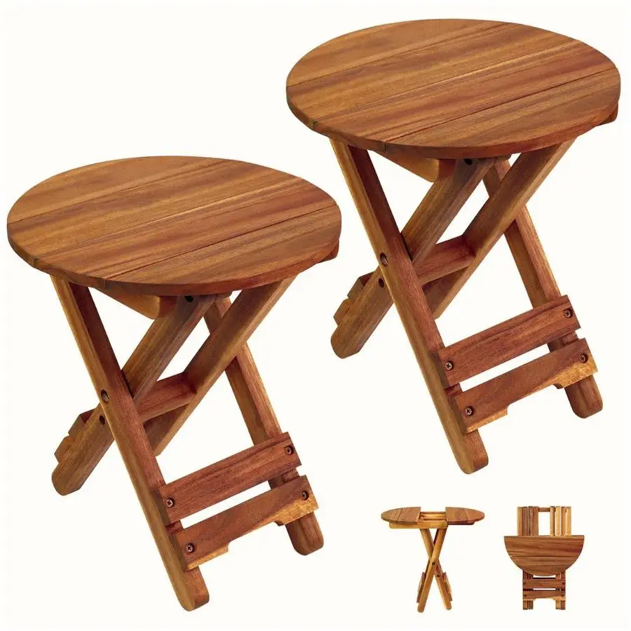 

Small Patio Table, Outdoor Folding Side Table, Portable Side Table, Small Side Table, Accent Table, Small Coffee End Table, Wood
