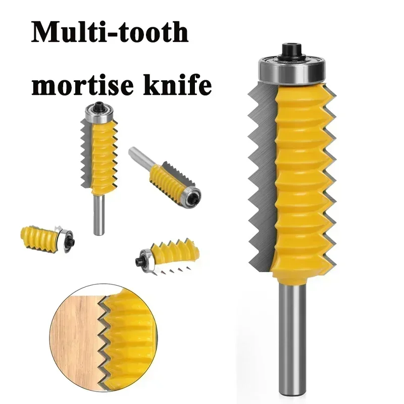 Multi-tooth Mortise Knife with Multi-tooth Type Shank Rail Reversible Finger Joint Glue Router Bit Cone Woodwork Power Tools