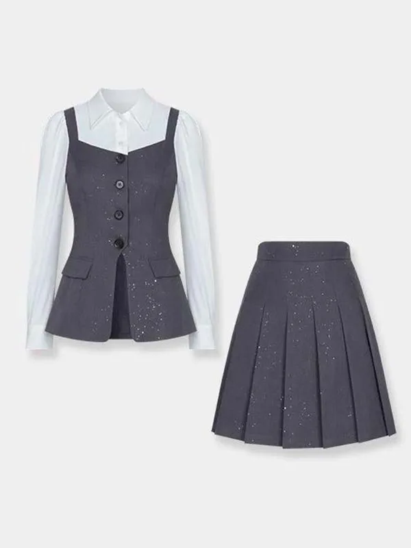 

Spring 2026 Fashionable Two-Piece Set Simple Slimming Ensemble with Universal Fit Long Sleeve round Neck Poly...