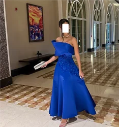 Customized Ankle Length Grace Beaded Blue Vestidos De Fiesta Wedding Dress Plus Size Long Dress Robe De Soirée Vert فساتين ال