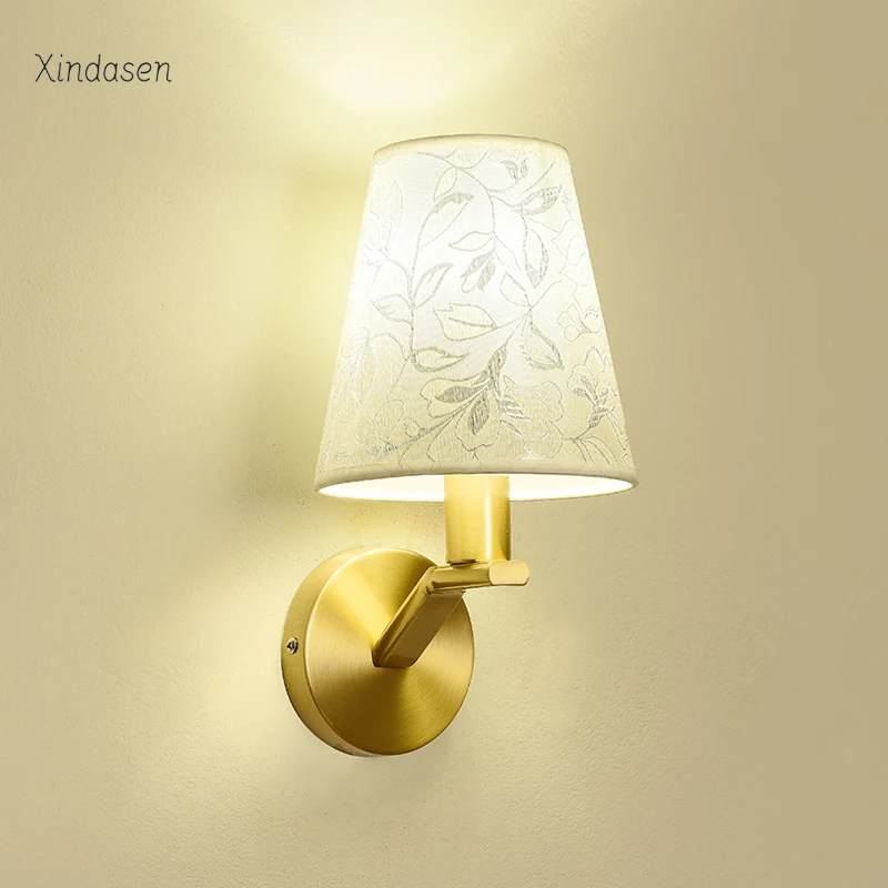 

Modern Brass LED Wall Lamp Bedroom Bedside Wall Light Home Decor Living Dining Room Aisle Balcony Indoor Sconce Lighting Fixture