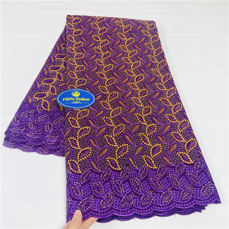 5 Yards Afrikaanse Zwitserse Voile Kant Stof Borduurwerk Hoge Kwaliteit Met Stenen Droog 100% Katoen Voor Bruiloft 29l882501