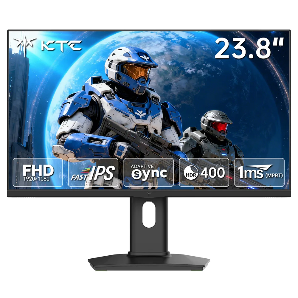 Ktc H24F7-2 23,8" FHD Fast IPS gamingmonitor, 240Hz, 1ms Mprt, HDR400, 99% sRGB, Freesync & G-Sync compatibel, in hoogte verstelbare draaibare standaard, HDMI 2.0, DP 1.4, 100mm x 100mm VESA, lage