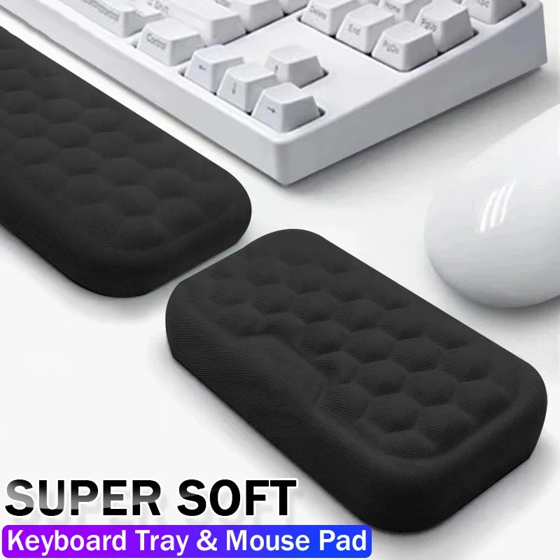 Keyboard & Mouse Wrist Rest Ergonomic Home Office Typing Protect Relax Wrist Memory Foam Mouse Pad Computer Notebook Mouse Pad