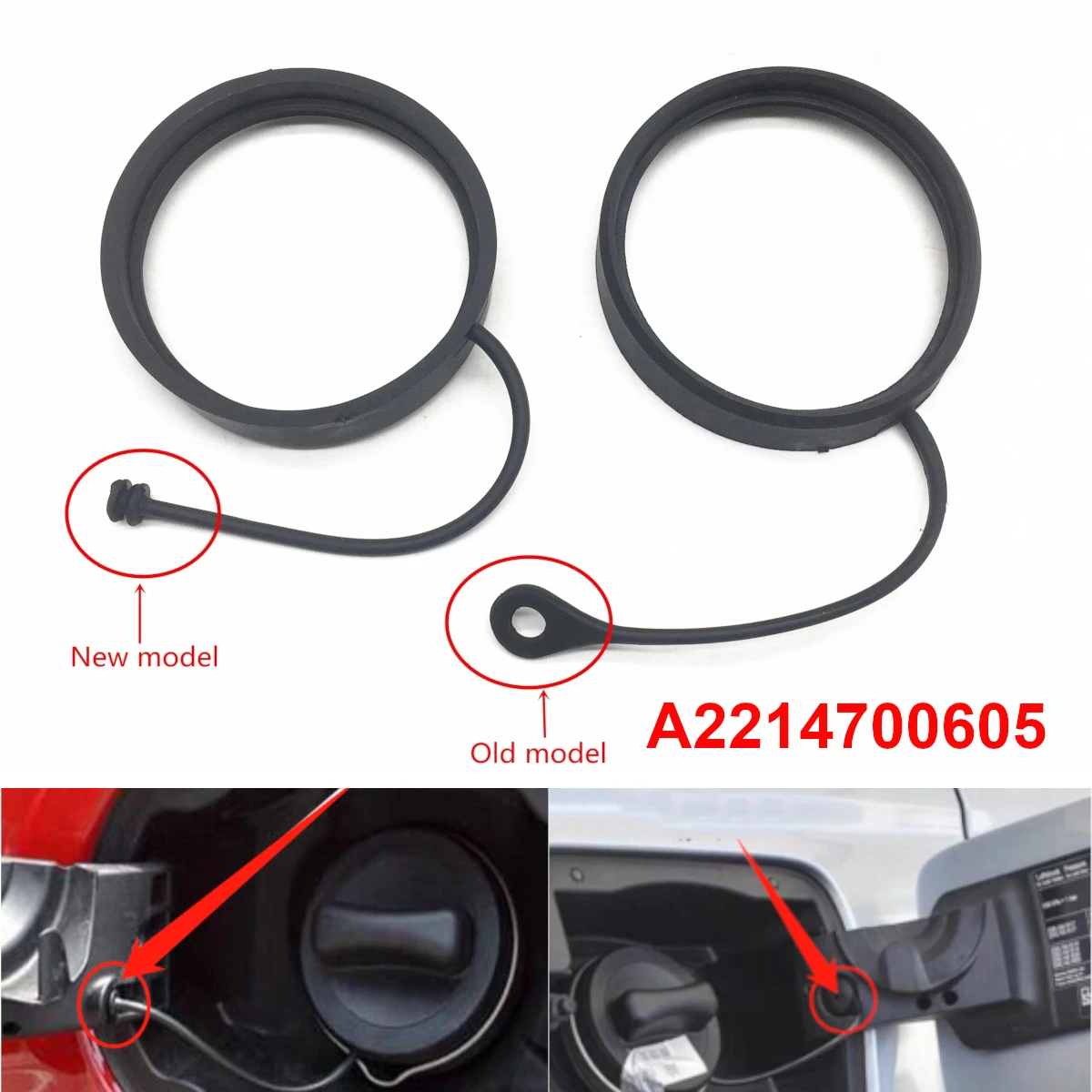 A2214700605 Fuel Tank Gas Filler Cap for Mercedes-Benz C CL CLS E G GLK SLK 2214700605 Fuel Tank Cover Cap Cable Rope Line