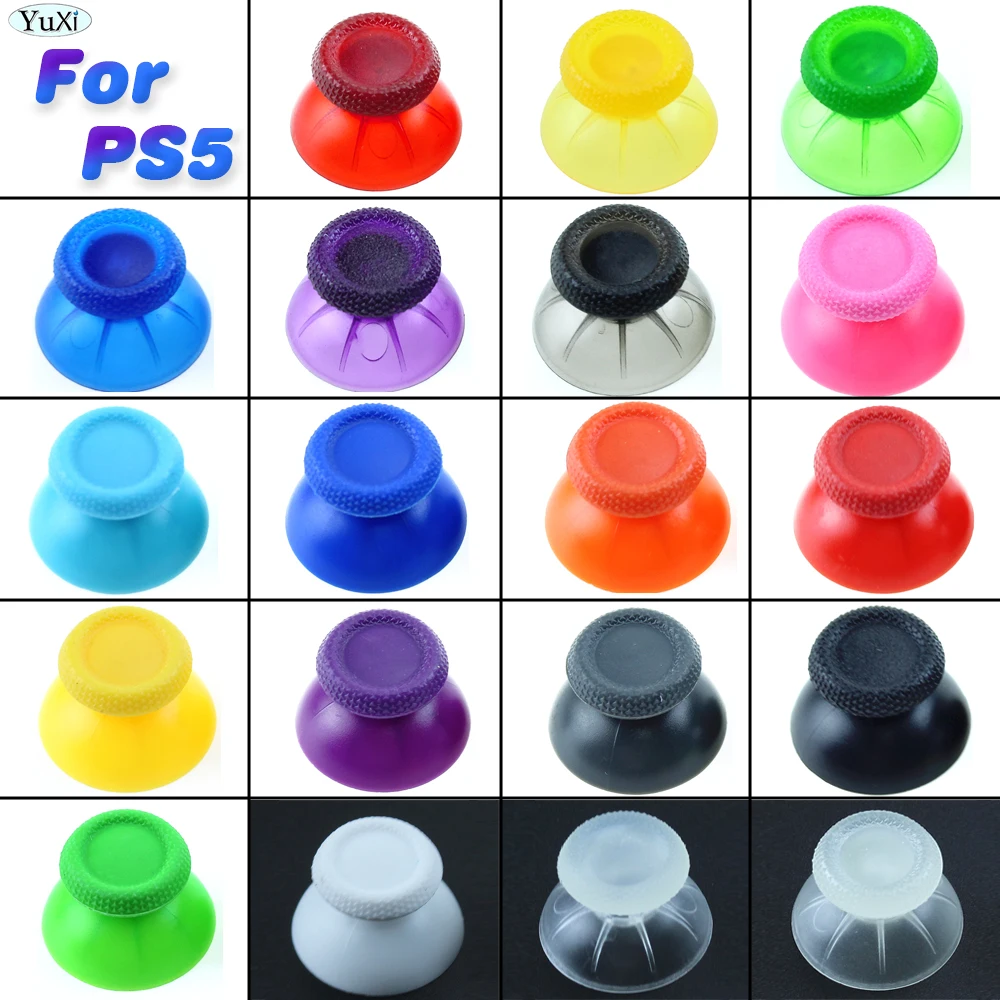 2Pcs For PS5 3D Analog Joystick Buttons Thumbsticks Grip Caps Cover Colorful Keys For PlayStation 5 Controller Replacement Parts