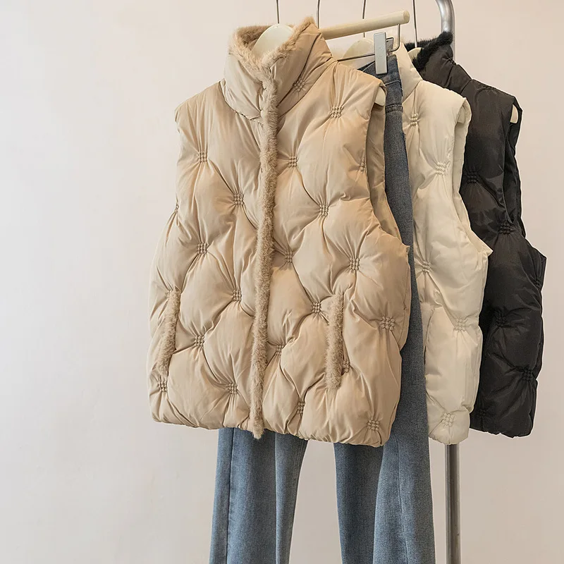 سترة قطنية خفيفة الوزن سترة نسائية لخريف وشتاء نمط جديد سميكة بياقة واقفة وسادة كتف معطف قطني عصري... #1