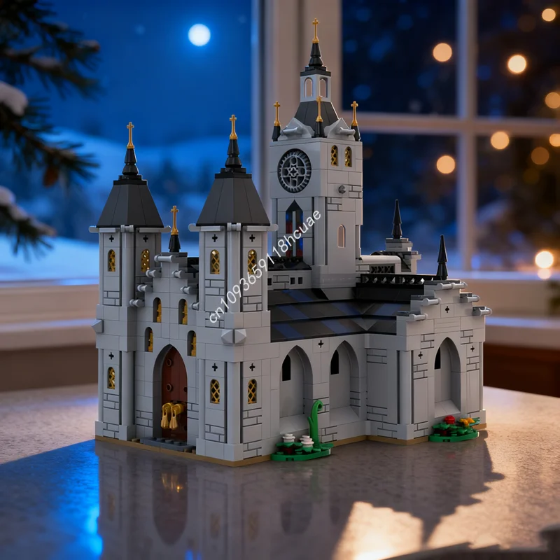 

1445pcs MOC Medieval Church Castleed Model Building Blocks Construction Assemble Creative Toys Idea Christmas Gifts Education