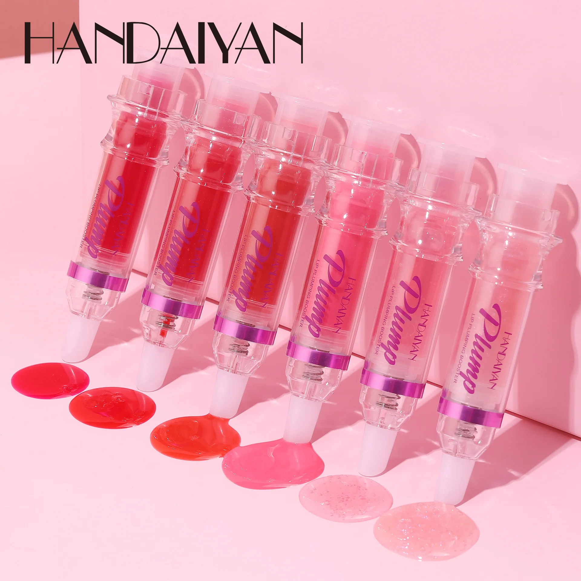 

Handaiyan Lip Plumping Booster Sexy Plumper Glitter Red Nude Lipstick Liquid Waterproof Moisturize Oil Lipgloss Makeup