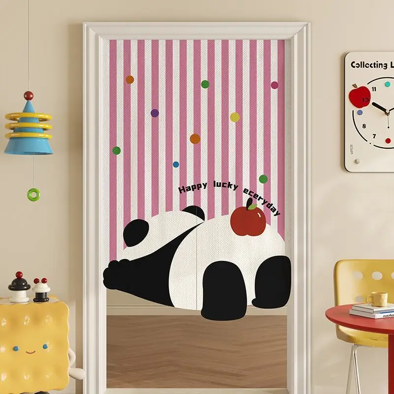 Colorful Polka Dot Puppy Door Curtain Cartoon Cute Dog No Punching Entrance Bedroom Privacy Partition Curtain