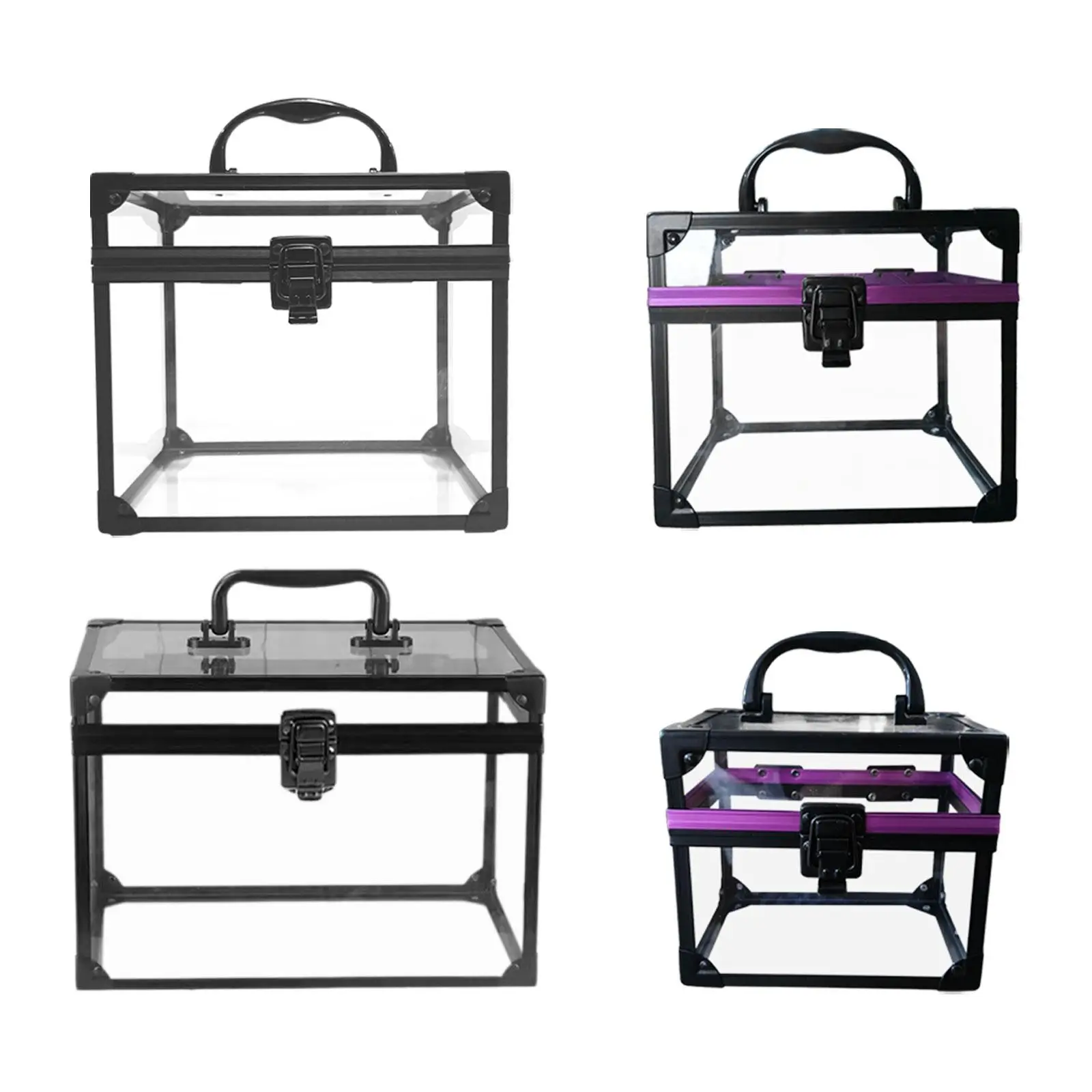 Makeup Bag ,Makeup Box Organizer, Transparent Portable Toiletry Train Case Vanity Case Cosmetic Storage Box for Travel Women,