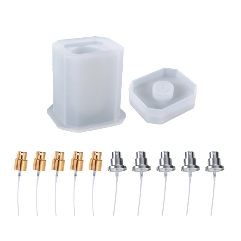 

E0BF Bottle Silicone Mold with Pump Dispenser DIY Resin Casting Mould for Home Decoration for Creative Birthday Prese