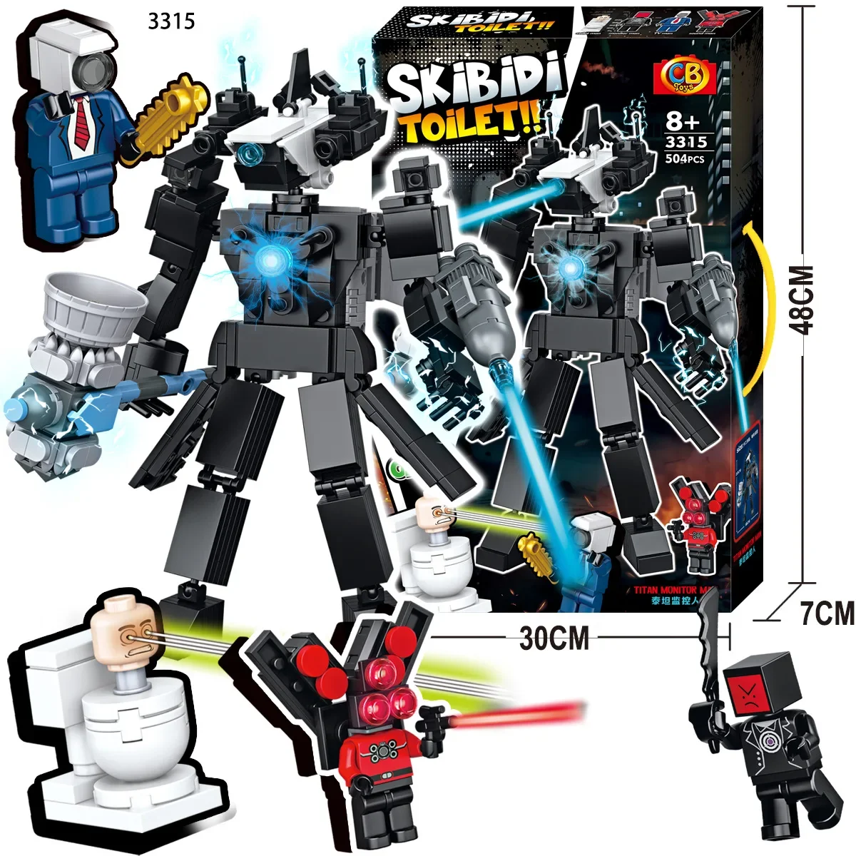 Christmas Gift Skibidi Toilet Moc Figure BlockToys for Boys TvMan Plus Titan Cameraman Speakerman Bricks Model for Kid Xmas