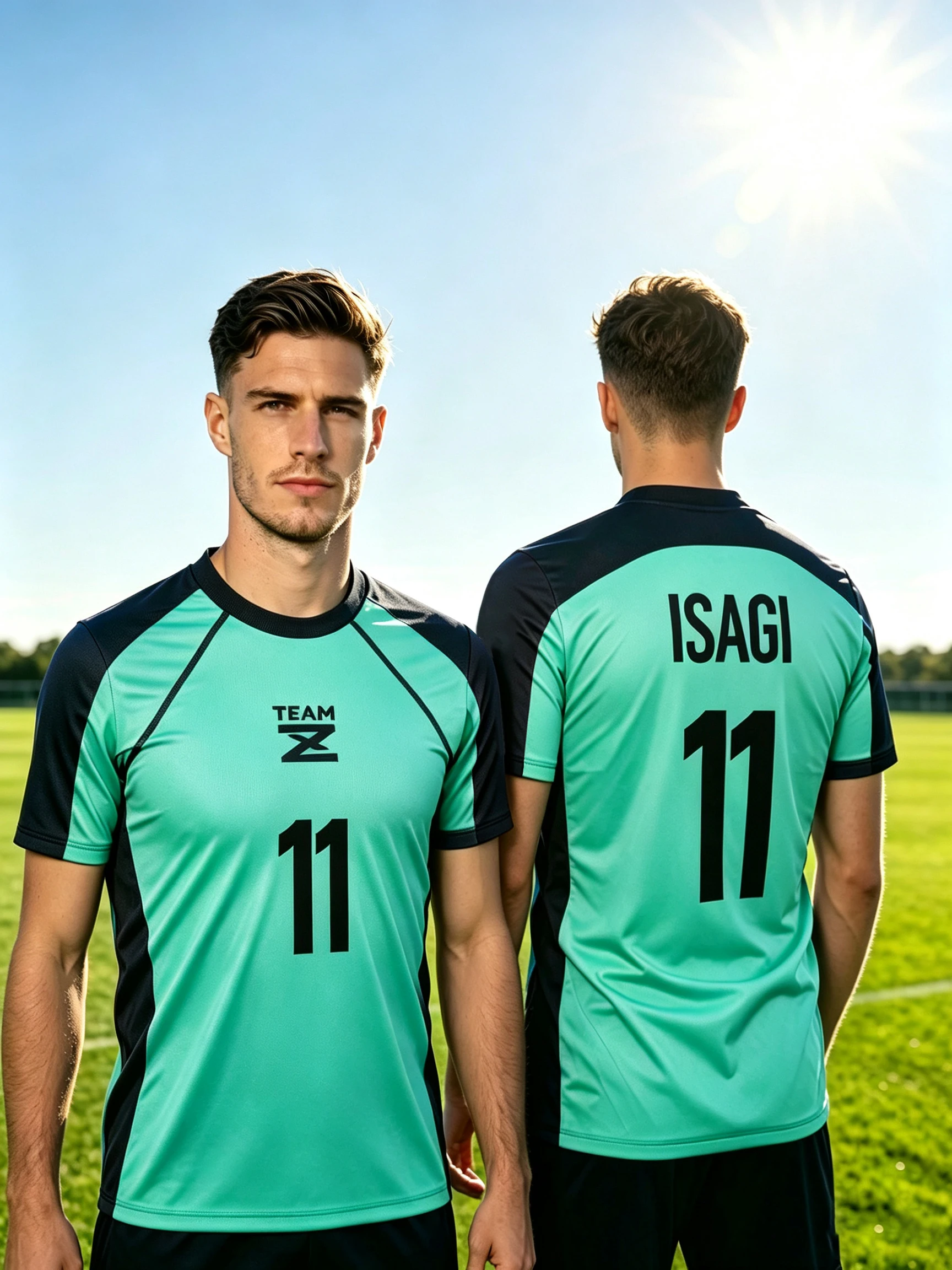 Fashion Color‑block No.11 Soccer Jersey Team Z Logo Quick‑Dry T‑Shirt Outdoor Match Sport Top For MenFashion Color‑block No.11 S