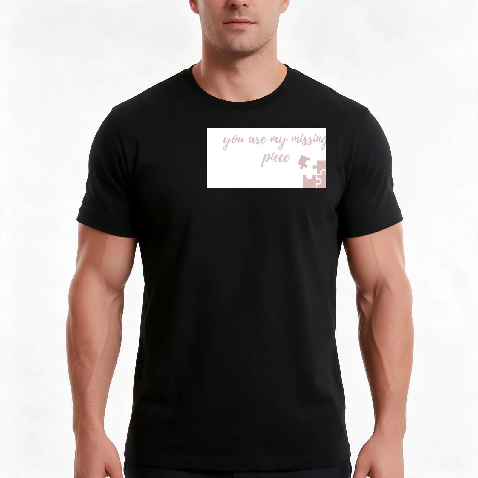 You are my missing piece with puzzle piece T-Shirt, Summer Casual Cotton Tee, Oversized Streetwear Tops, Vintage Graphic Print