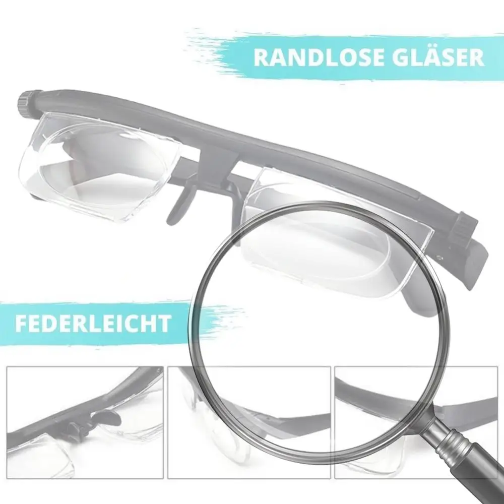 

Очки для чтения с регулируемой степенью коррекции от -6D до +3D, переменная фокусировка, для близорукости и дальнозоркости, автоматическая регулировка